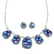 Southwestern Sterling Silver Multicolor Link Necklace Earrings PX36817